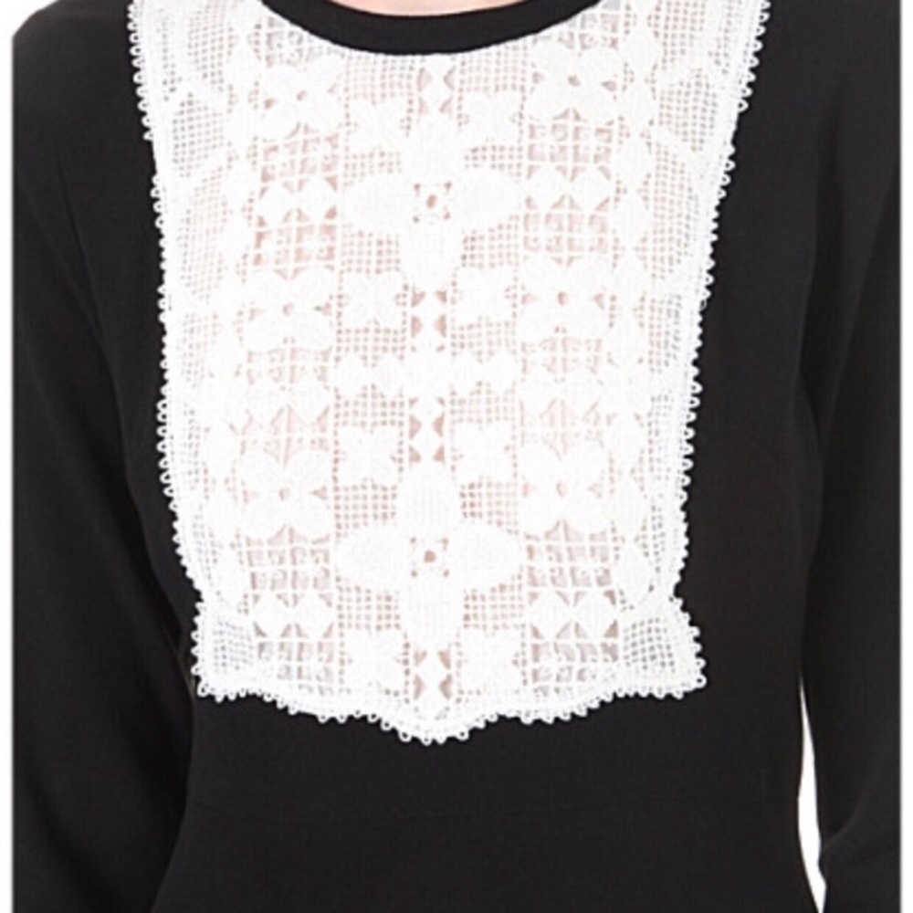 SANDRO SIERA EMBROIDERED CREPE DRESS IN BLACK M - Picture 4 of 8